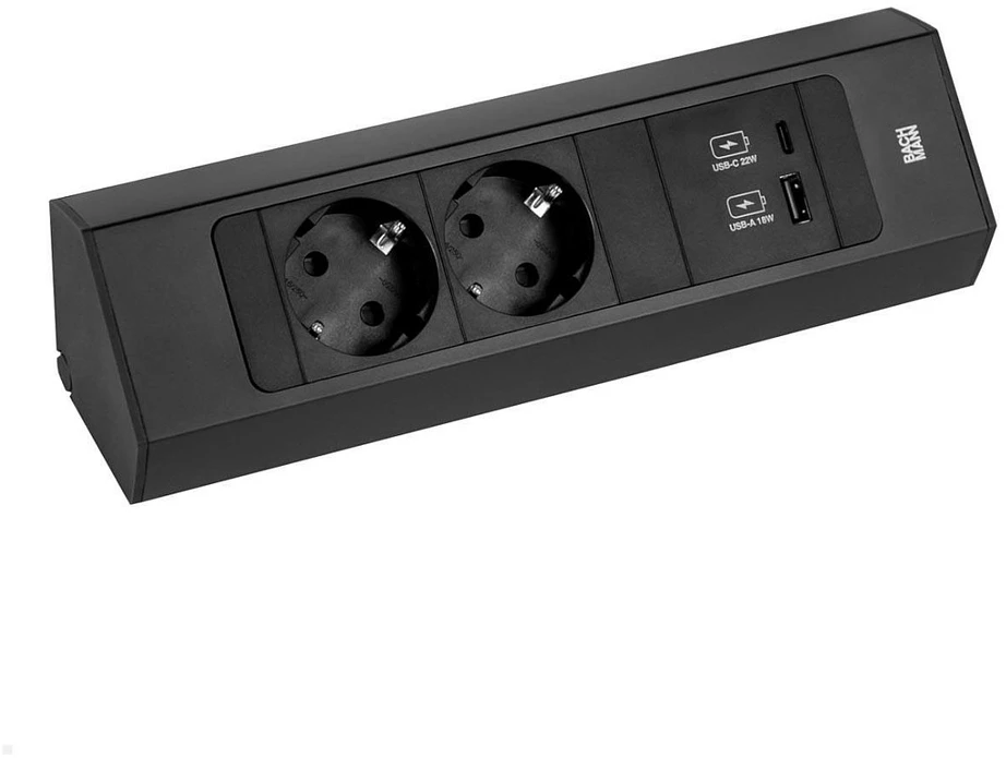 Bachmann CASIA 2 2xCEE7/3 1xUSB A/C 22W 2,0m AEH SW