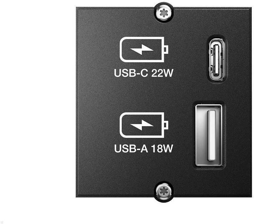 Bachmann Elektros lizdas USB A + USB C juoda (917.227)