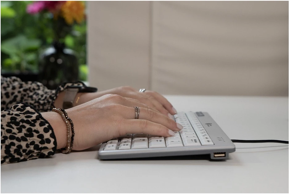 Bakker Elkhuizen Carruzzo BakkerElkhuizen UltraBoard 950 V2 klaviatūra Biuras USB QWERTY Anglų (JK) Tamsiai Pilka, Šviesiai Žalia