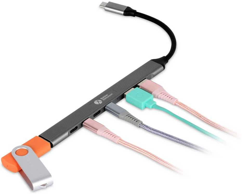 Pelė Bakker Elkhuizen BakkerElkhuizen USB-C Hub 7-in-1 (3 x USB-A + 4 x USB-C)