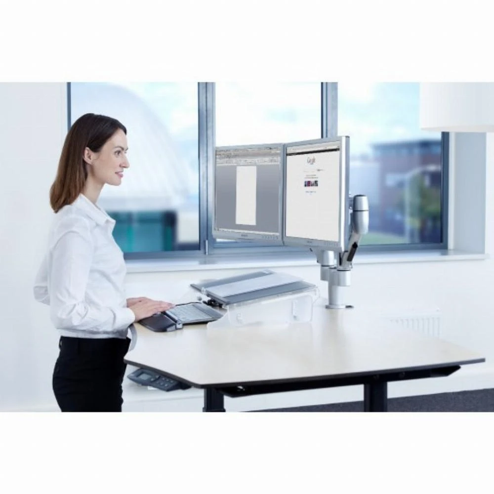 Bakker Elkhuizen Carruzzo BakkerElkhuizen FlexDesk 640 dokumentų laikiklis Plastikas, Guma, Plienas Šviesiai Žalia, Permatomas