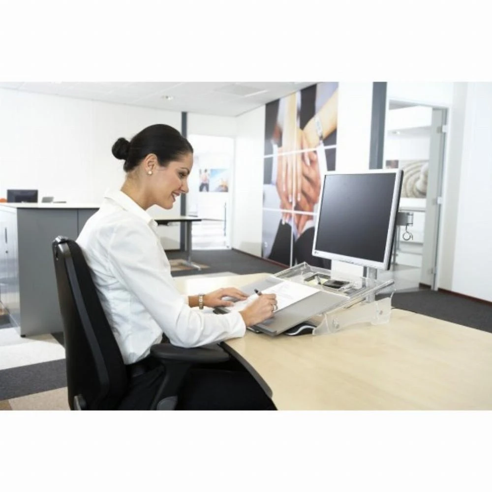 Bakker Elkhuizen Carruzzo BakkerElkhuizen FlexDesk 640 dokumentų laikiklis Plastikas, Guma, Plienas Šviesiai Žalia, Permatomas