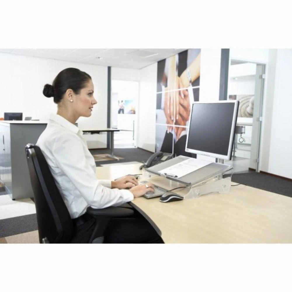 Bakker Elkhuizen Carruzzo BakkerElkhuizen FlexDesk 640 dokumentų laikiklis Plastikas, Guma, Plienas Šviesiai Žalia, Permatomas
