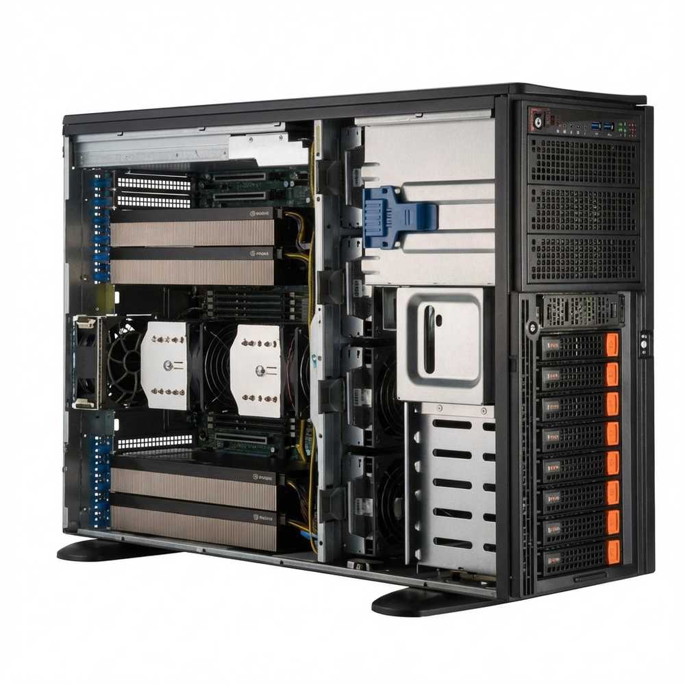 „SuperMicro“ serveris „Supermicro Barebone“ GPU „SuperServer 4U“ dviejų lizdų 4677 SYS-741GE-TNRT