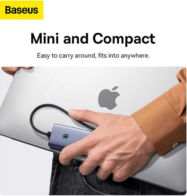 4in1 Hub Baseus UltraJoy USB-C iki USB 3.0 (pilka erdvė)