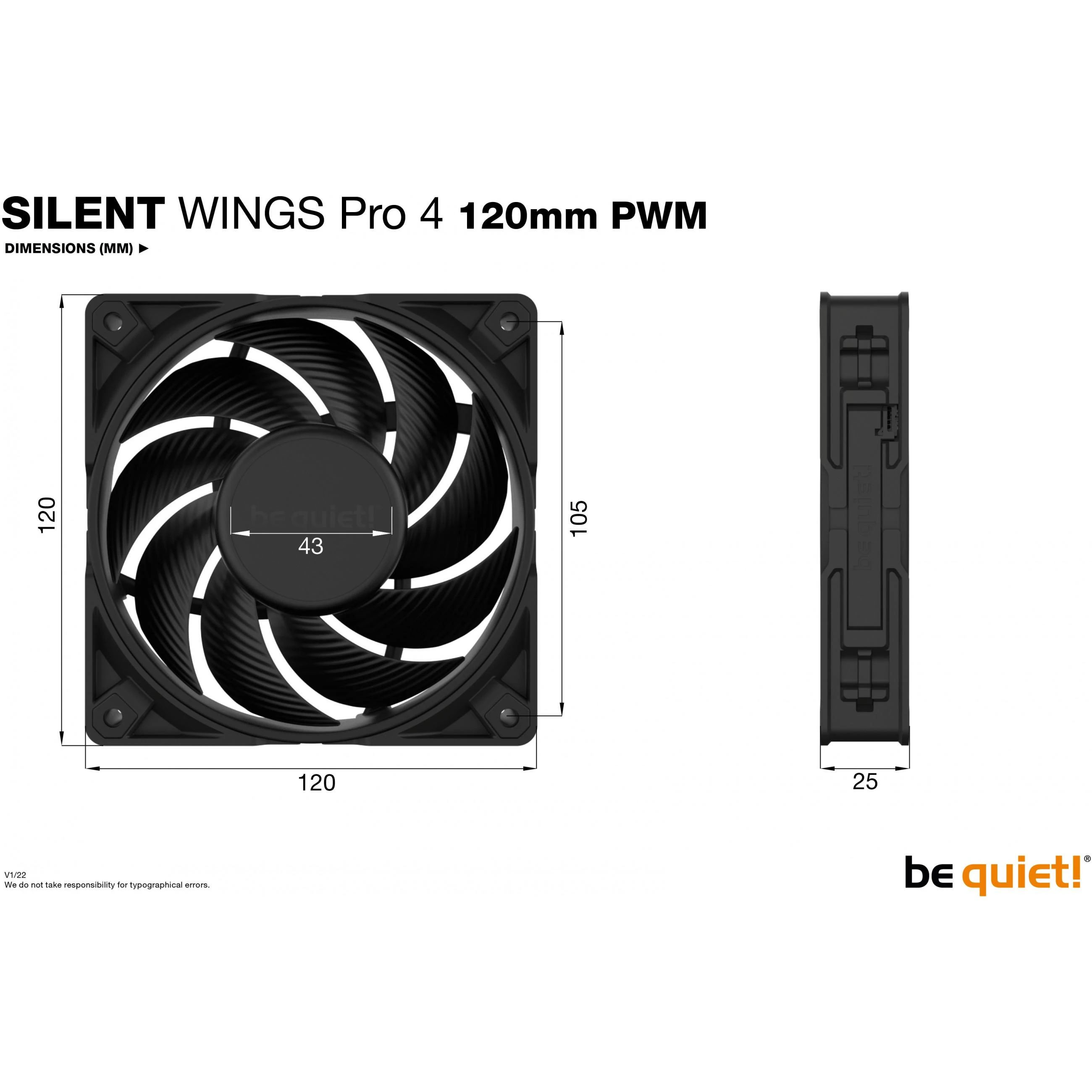 LISTAN BE QUIET BL098 SilentWings PRO 4 120mm PWM
