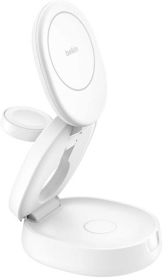 Belkin „Boost Charge“ sulankstomas akumuliatorius, 3 viename, įkroviklis, Qi2, su WIZ034kqWH