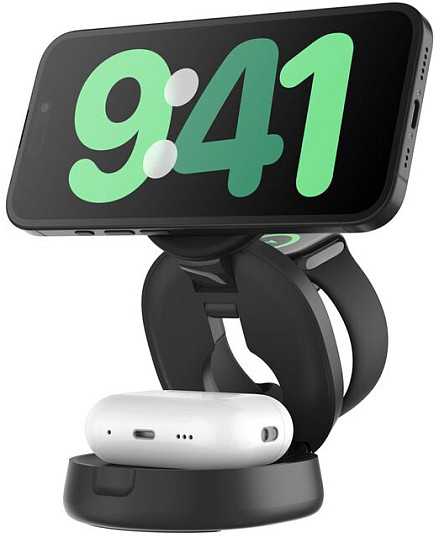 Įkroviklis Belkin Boost Charge magnetyczna 3w1 składana Qi2 15W Juoda (WIZ034KQBK)