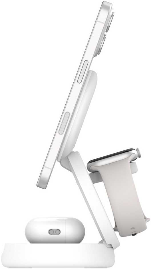 Belkin „Boost Charge“ sulankstomas akumuliatorius, 3 viename, įkroviklis, Qi2, su WIZ034kqWH