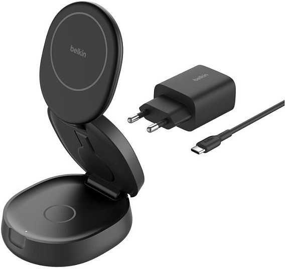 Įkroviklis Belkin Boost Charge magnetyczna 3w1 składana Qi2 15W Juoda (WIZ034KQBK)