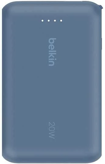 Belkin 10 000 mAh 20W įmontuotas kabelis USB-C mėlyna