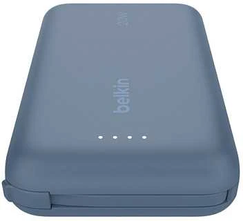 Belkin 10 000 mAh 20W įmontuotas kabelis USB-C mėlyna
