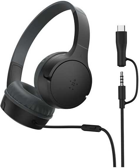 Belkin SOUNDFORM MINI WIRED ON-EAR - Ausinės - USB-C 3.5MM Juodas