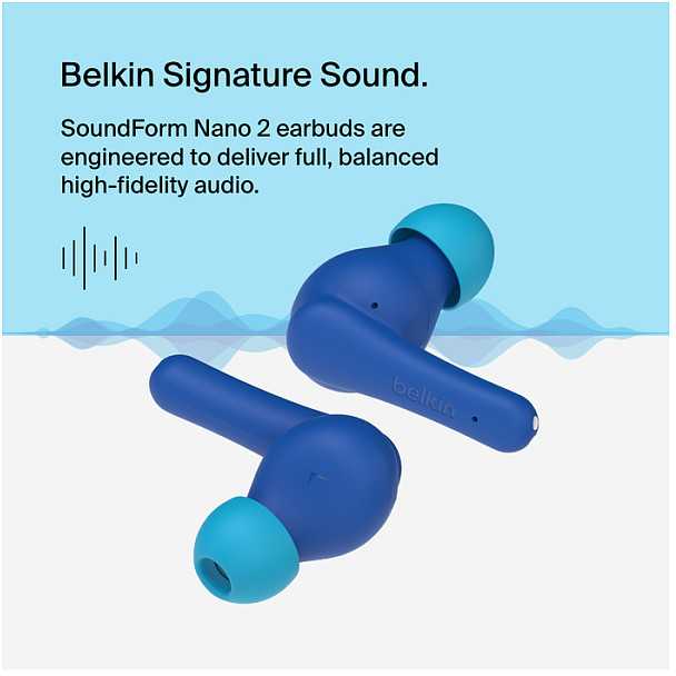 BELKIN SOUNDFORM NANO2 WIRELESS/IN-EAR Ausinės FOR KIDS-Mėlynas
