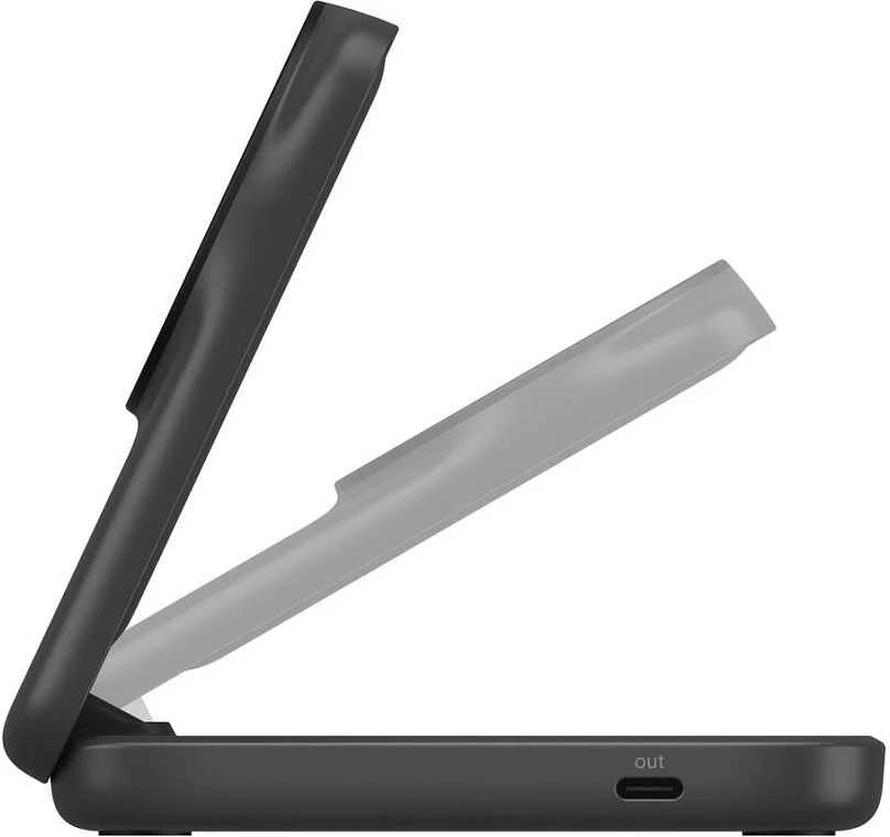 Belkin „UltraCharge“ 25 W Qi2 magnetinis 2 viename sulankstomas įkroviklis, juodas WIZ038kqBK