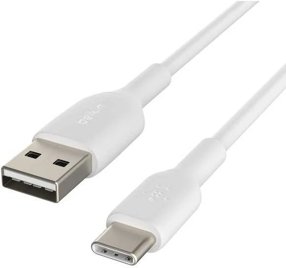 Kabelis USB Belkin USB-A - USB-C 1 m Baltas (CAB001BT1MWH2PK)