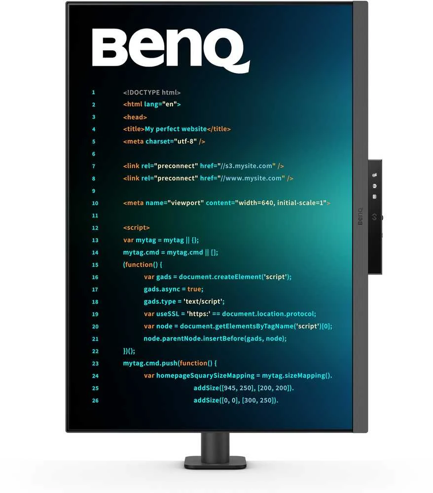 Monitorius BENQ RD280UA 28,2 colio IPS 3840x2560 350cd/m2 5ms HDMI 2.0 DP USB tipas C PD90W HUB USB KVM Pivot