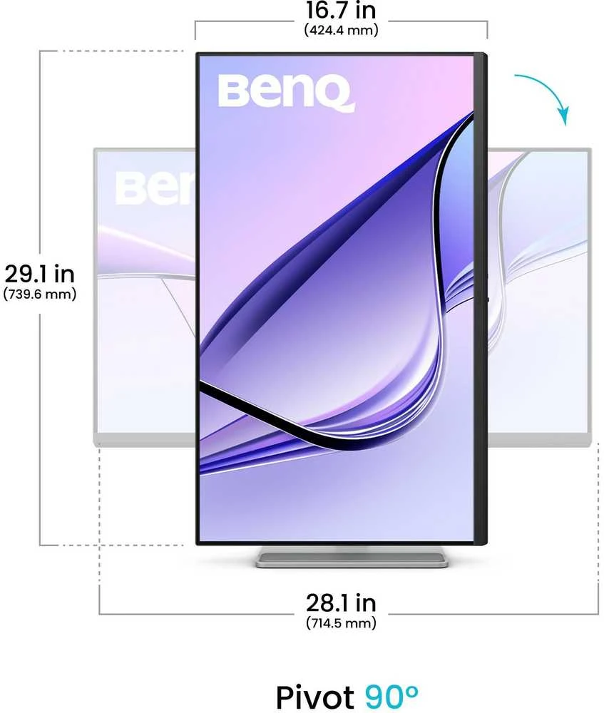 Monitorius BENQ MA320U, skirtas MAC 31,5 colio IPS 4K 550cd/m2 5ms HDMIx2 USB-Cx2 90W ir 15W Pivot garsiakalbiams