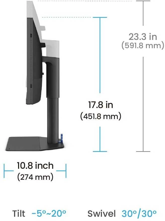 Monitorius BENQ SW242Q 24.1" WQXGA IPS HDMI/DP/USB-C 90W