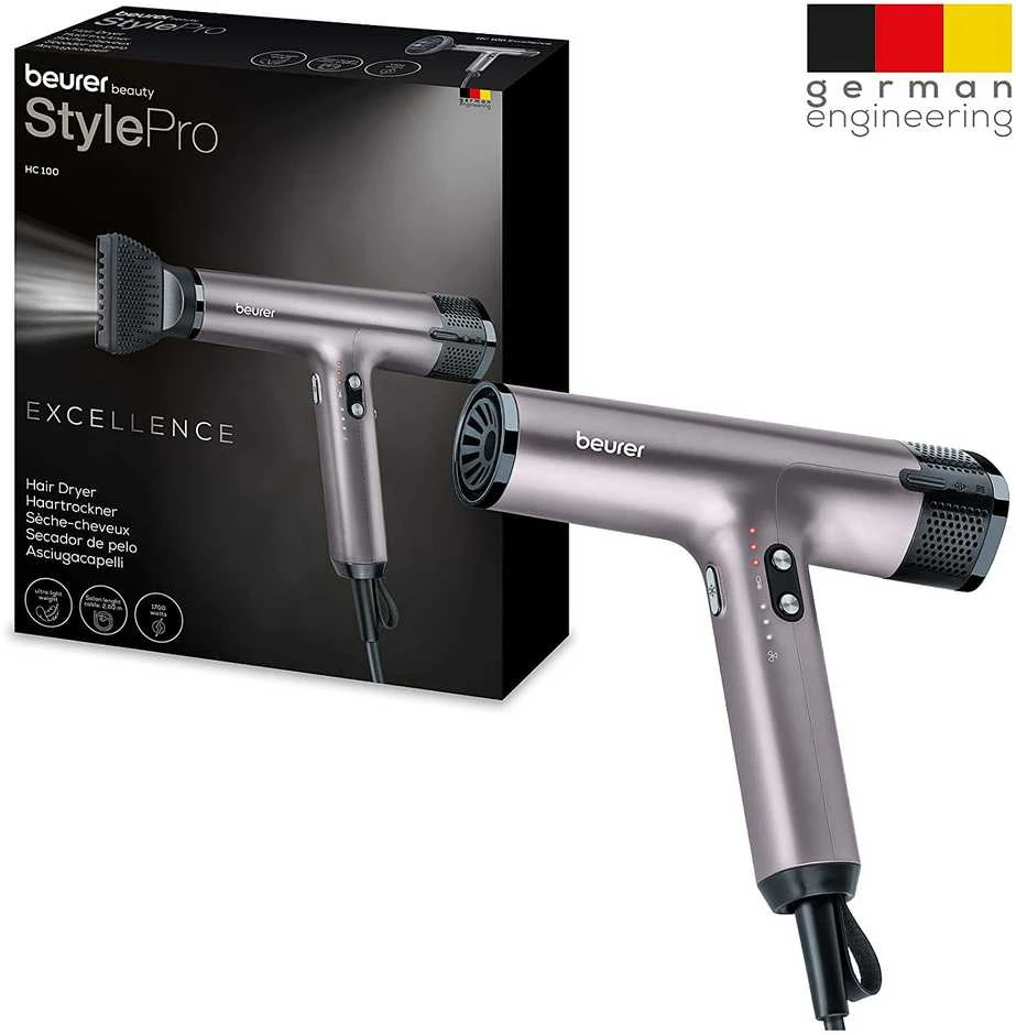 Sveikata ir asmeninė priežiūra - Beurer Plaukų džiovintuvas HC 100 1700W Metal Pilkas