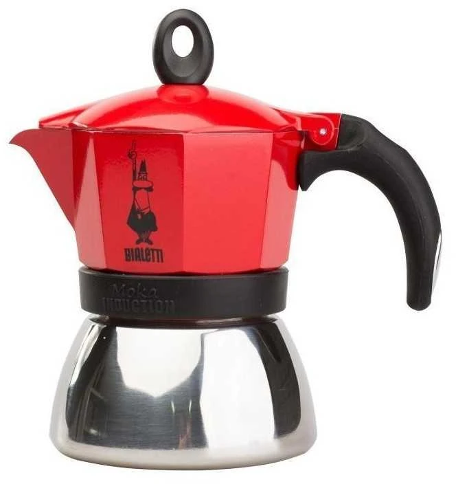 Kavinukas Bialetti Moka Induction 2TZ (100ml), raudonas