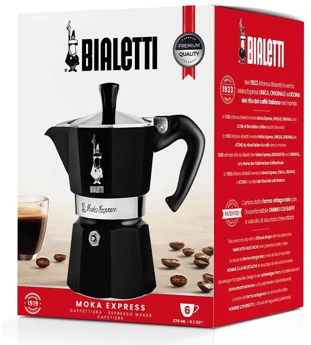 Bialetti Moka Express Moka kavinukas Juodas