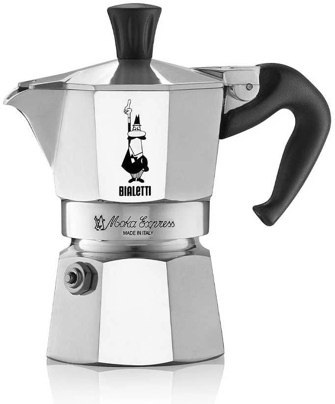 Bialetti Moka Express Moka kavinukas Aliuminio, Juodas