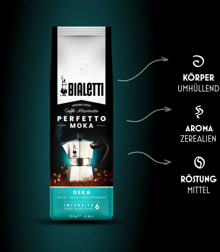 Bialetti Perfetto Moka Deka - bezkofeinowa (mielona) 250g