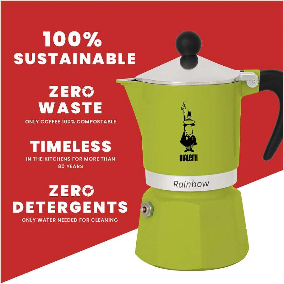 Moka puodas BIALETTI Rainbow Espresso Aparatas (Netaikomas, žalias spalva)