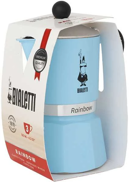 Moka pot Bialetti Moka Rainbow 3-cup Light Mėlyna