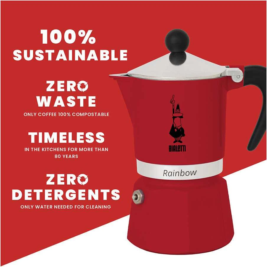 Kavos Aparatas - Bialetti Rainbow 1TZ 60 ml Raudonas