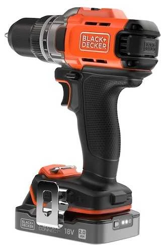 Black & Decker Juodas & Decker Suktuvas-gręžtuvas Juodas & Decker BCD382D1XK-QW; 18 V; 1x2,0 Ah akum.