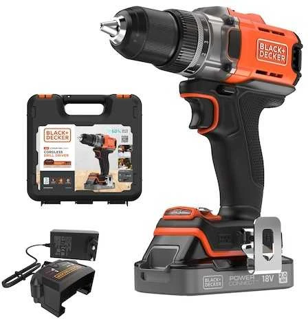 Black & Decker Juodas & Decker Suktuvas-gręžtuvas Juodas & Decker BCD382D1XK-QW; 18 V; 1x2,0 Ah akum.