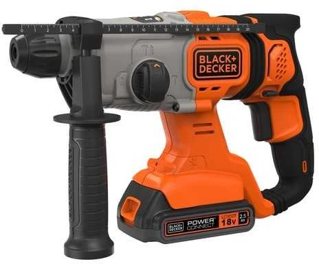 Akumuliatorinis perforatorius SDS+, 18V, 2x2,5Ah, Black & Decker [BCD900E2K-QW]