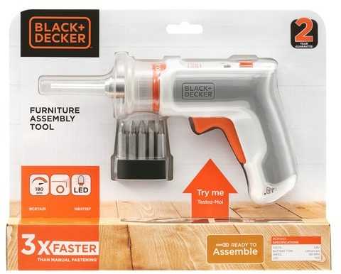 Black & Decker Juodas & Decker HEXDRIVER, cordless furniture screwdriver BCRTA01 (baltas/oranžinis, 3.6 volts)