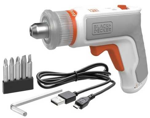 Black & Decker Juodas & Decker HEXDRIVER, cordless furniture screwdriver BCRTA01 (baltas/oranžinis, 3.6 volts)