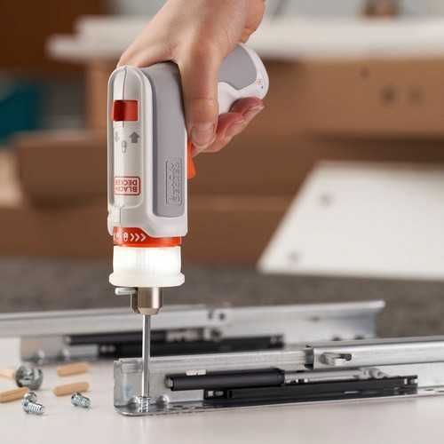 Black & Decker Juodas & Decker HEXDRIVER, cordless furniture screwdriver BCRTA01 (baltas/oranžinis, 3.6 volts)