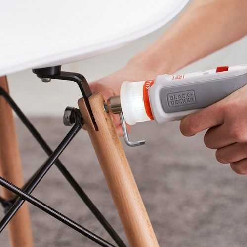 Black & Decker Juodas & Decker HEXDRIVER, cordless furniture screwdriver BCRTA01 (baltas/oranžinis, 3.6 volts)