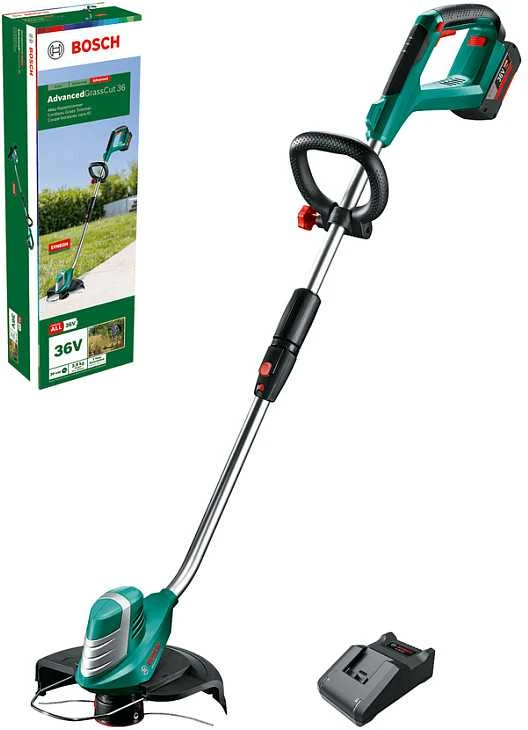 Bosch žoliapjovė AdvancedGrassCut 36 pilnas komplektas 1x2.0Ah