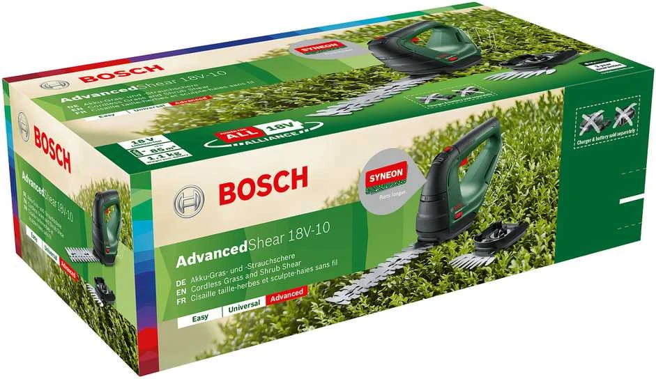 Krūmų ir žolės akumuliatorinių žirkių rinkinys Bosch Advanced Shear 18V-10 Be akumuliatoriaus ir kroviklio