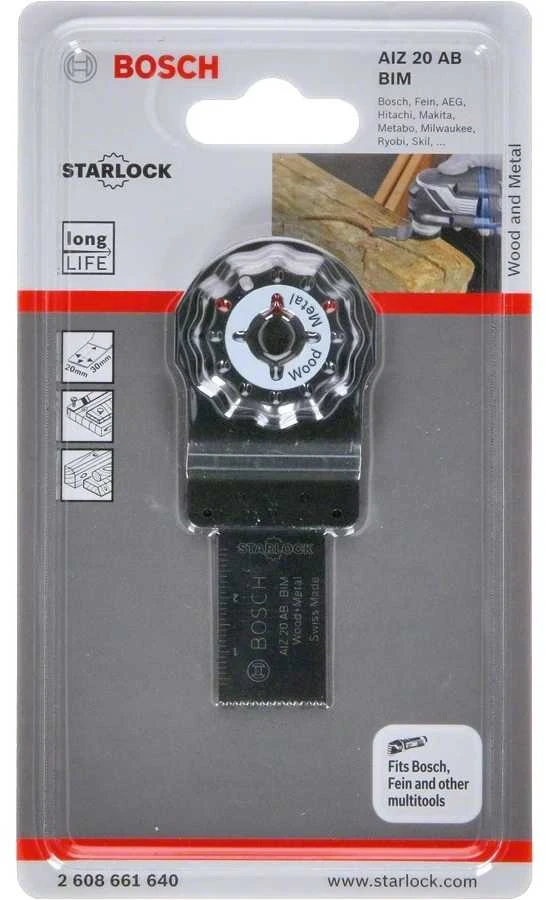 Bosch AIZ 20 AB, Mediena Metalas 20 x 30mm,1 vnt. STARLOKAS