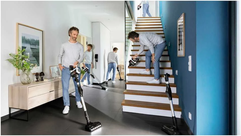Bosch BSS711W stick vacuum/electric broom Baterija Dry Bagless 0.3 L Juodas, Sidabrinis, Baltas