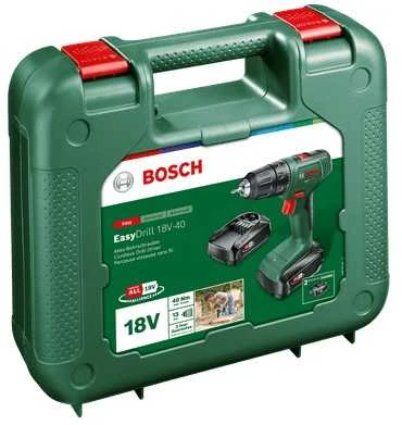 Bosch akumuliatorinis suktuvas EasyDrill 18V-40, 2x1,5Ah, dėklas 06039D8002