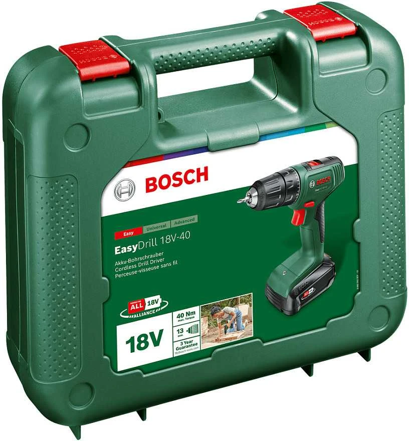 Bosch EasyDrill 18V-40 (1x2Ah) Akumuliatorinis suktuvas