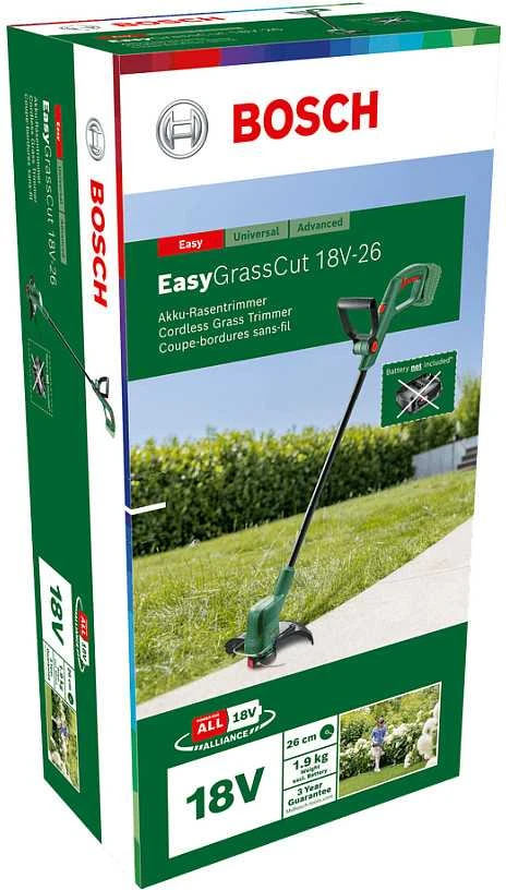 Akumuliatorinė žoliapjovė Bosch Easy GrassCut 18V-26 solo (be akumuliatoriaus ir kroviklio)