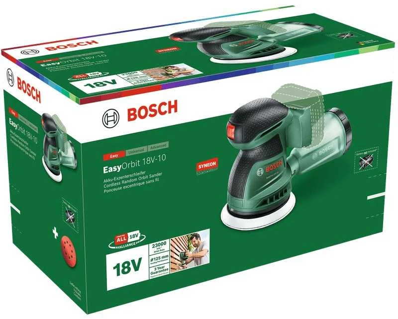 Bosch EasyOrbit 18V-10 be akumuliatoriaus ir kroviklio Ekscentrinis šlifuoklis