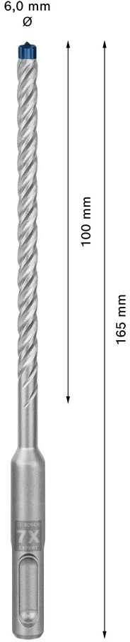Bosch SDS-plus-7X grąžtas 6x100x165mm, 1 vnt.