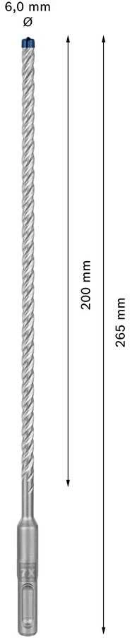 Bosch SDS-plus-7X grąžtas 6x200x265mm, 1 vnt.