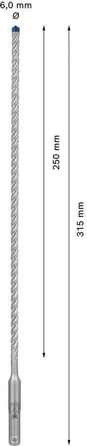 Bosch SDS-plus-7X grąžtas 6x250x315mm, 1 vnt.