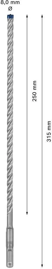 Bosch SDS-plus-7X grąžtas 8x250x315mm, 1 vnt.